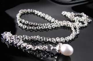 925 STERLING SILVER NECKLACE With PEARL Bead 70cm  