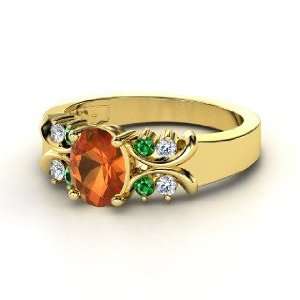  Gabrielle Ring, Oval Fire Opal 18K Yellow Gold Ring with 