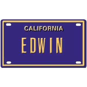    Edwin Mini Personalized California License Plate 