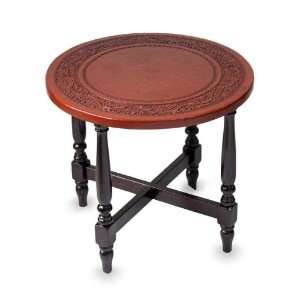  Cedar and leather table, Lancelot (natural)