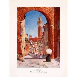  1911 Print Siena Arco di S. Giuseppe Arch of Saint Joseph 