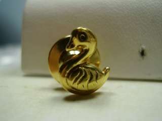 18K Yellow Gold Duck Tie Tack or Pin  