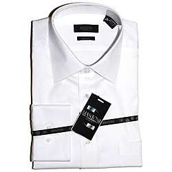 Mantoni Mens White Fine Texture Dress Shirt  