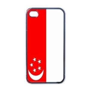  Singapore Flag Black Iphone 4   Iphone 4s Case Office 