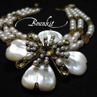 Multi Strand Pearls & Citrines Necklace set by BOUNKIT  