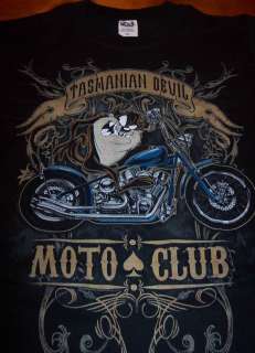 WB LOONEY TUNES TAZ Tasmanian Devil On Motorcycle T Shirt SMALL NEW 