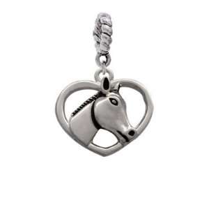  Heart with Horse Head Charm Dangle Pendant Arts, Crafts 