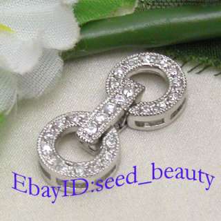 White Gold Plated Crystal Inlayed Clasp gp0389  