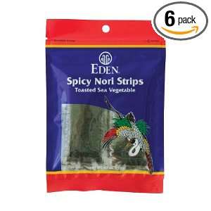 Eden Spicy Toasted Nori Strips   Cultivated, 0.47 Ounce Packages (Pack 