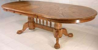 Oak Double Pedestal Oval Dining Table  