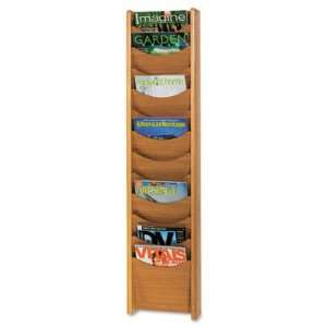  Safco Solid Wood Wall Mount Literature Display Rack 