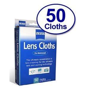  50 Ct   Zeiss Pre Moistened Lens Cleaning Cloths for 