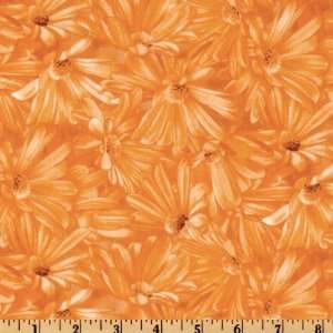   Tonal Daisies Orange Fabric By The Yard Arts, Crafts & Sewing