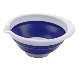 Progressive International 3 Quart Collapsible Bowl, Blue and White