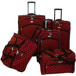 American Flyer Madrid Red 5 piece Spinner Luggage Set  