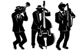 Mardi Gras 18 Jazz Trio Silhouettes Cut Out Set  