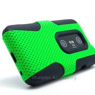 Green APEX Hard Case Gel Cover For HTC Evo 3D  