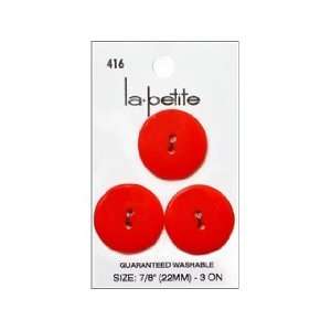    LaPetite Buttons 7/8 2 Hole Atom Red (3 Pack)