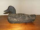 primitive wood cork hand carved black duck decoy returns not