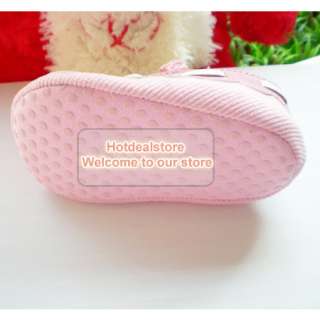 Pink Infant Baby Girls Bow Mary Jane Flats Shoes 6 12m  