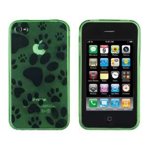   Dog Prints Case for iPhone 4 / 4G   Green  Players & Accessories