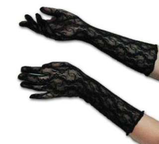 LACE LOVERS Black / Ivory/ White Long Dress Gloves 14  