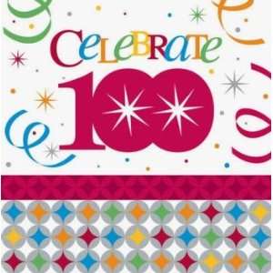 Celebrate in Style 100th Birthday 3 Ply Lunch Napkins  