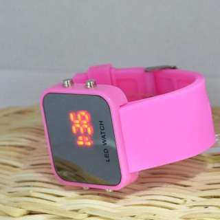 LED Digital Calender Wristband Jelly Date Mirror Soft Rubber Cubic 