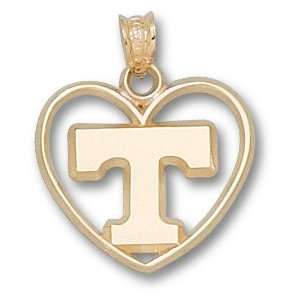  Tennessee Volunteers Logo Heart Pendant 14K Gold Jewelry 