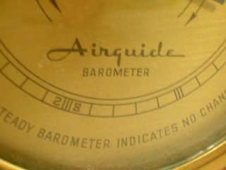 Vtg. AIRGUIDE Wall BAROMETER/THERMOMETER Weather Station~Mahogany 
