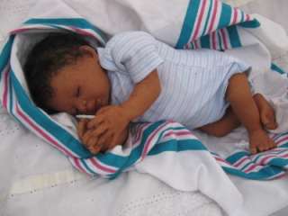 Reborn ethnic biracial AA lifelike realistic sleeping preemie baby boy 