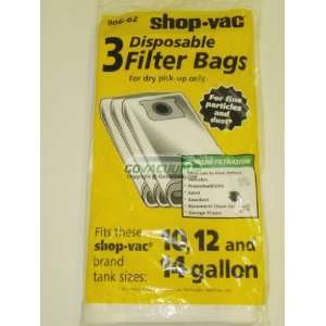  Shop Vac Disposable Filter Vacuum Bags for 10, 12, and 14 