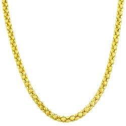 14k Gold over Silver 18 inch Popcorn Chain (3 mm)  