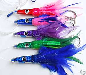 Ahi Feathers. 6 Tuna Lures TUNA Weapons  