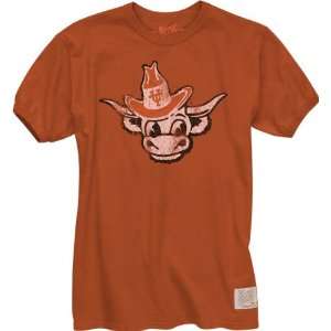   Orange Retro Brand Vault Bevo Tonal Ringer T Shirt