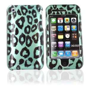  For iPhone 3G Hard Case Green Black Leopard & Screen Electronics