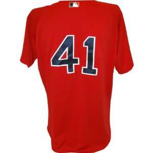  Victor Martinez #41 Red Sox 2010 Game Worn Red Cool Base 