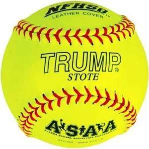 Trump NFHS MP 12Y ASAA Yellow Leather Softball with ASAA and NFHS Logo 