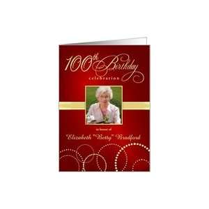  100th Birthday Party Invitations with Your Custom Photo 
