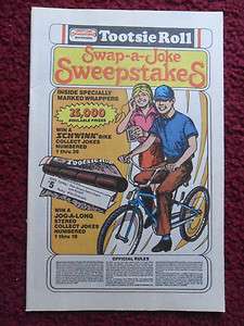 1985 Print Ad Tootsie Roll Candy Schwinn Bike Bicycle Sweepstakes 