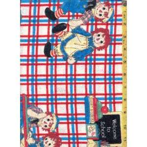  Raggedy Ann & Andy Flannel Back to School Applique Fabric 