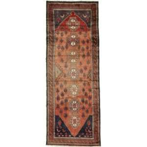  35 x 94 Rust Red Persian Hand Knotted Wool Shiraz Runner 