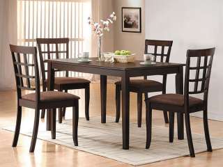 Espresso Dining Table Set Four Chairs Casual Dinette St  