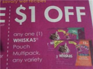 15 Coupons $1/1 Whiskas Pouch Multipack Cat Food 3/17/2012  