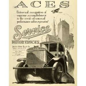   Indiana Vintage Vehicle City Biplane Transportation   Original Print