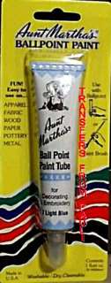 Aunt Marthas Light Blue Ball Point Embroidery Fabric Paint  