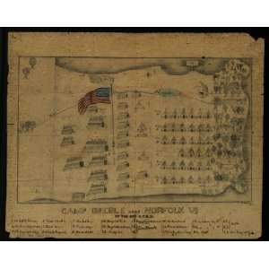  Civil War Map Camp Greble near Norfolk, Va.  of the 99th 