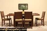 An authentic waterfall design Art Deco dining set includes a table 