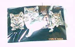 Cat Fashion Brooch, 4 Tri Colored Kitties, NEW  