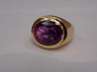 Vintage Mens Large Alexandrite Signet Style Ring in 14k Rose Gold 